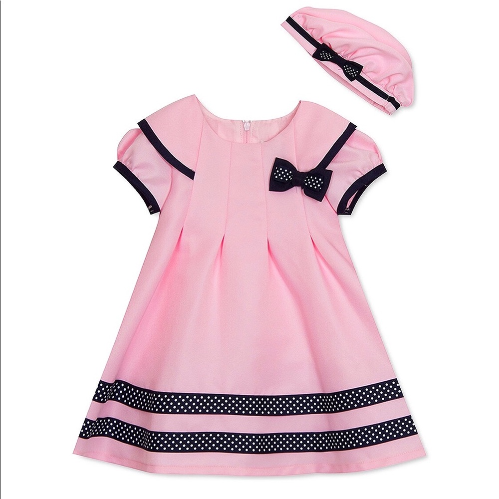 Rare Editions 3PCs girls dress with hat/bloomers